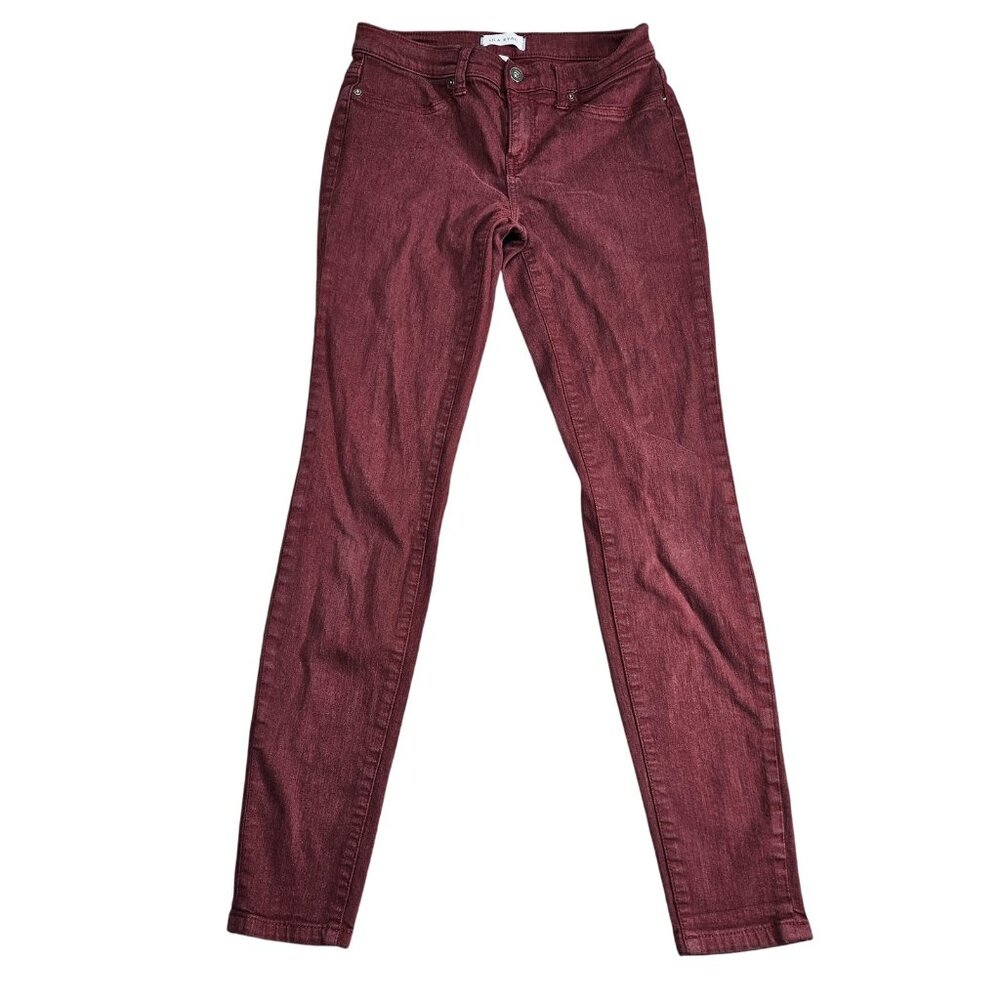 Lila Ryan Skinny Jeans‎ Womens 27 Red Medium Wash Mid Rise Stretch Denim